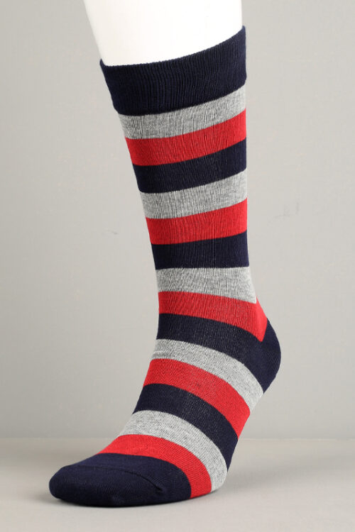 Navy & Grey & Maroon Cotton Socks