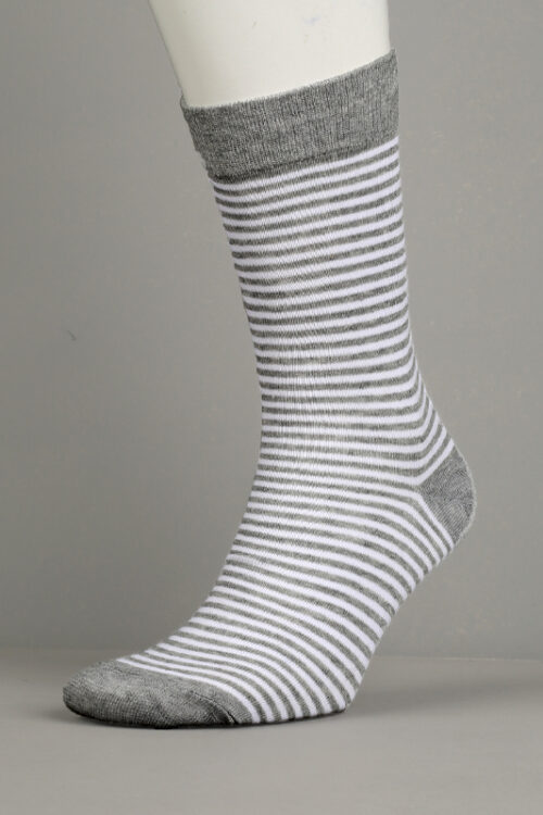 Striped Grey Cotton Socks