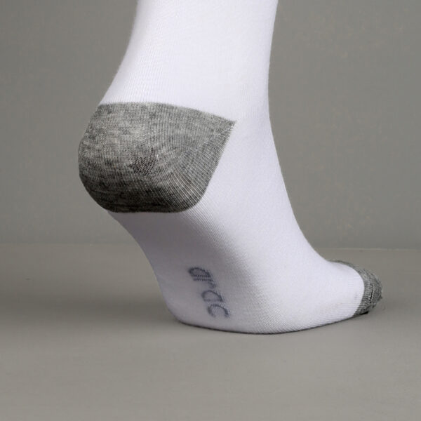 White & Grey Cotton Socks - Image 2