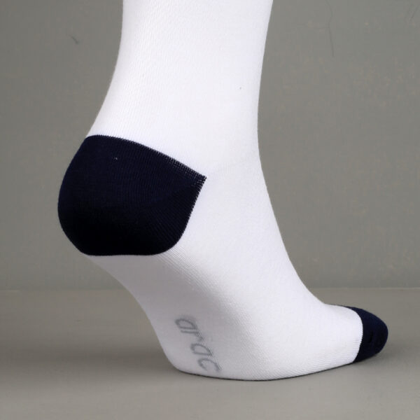 White & Navy Cotton Socks - Image 2