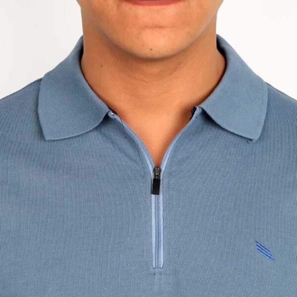 Smart Fit Sky blue Polo T-Shirt - Image 3