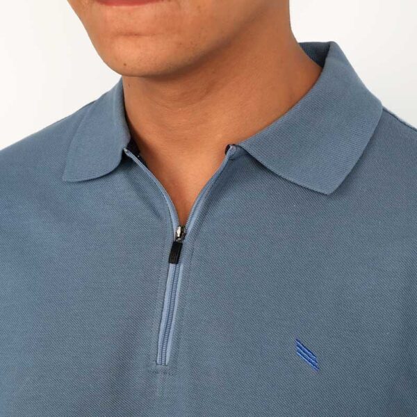 Smart Fit Sky blue Polo T-Shirt - Image 4