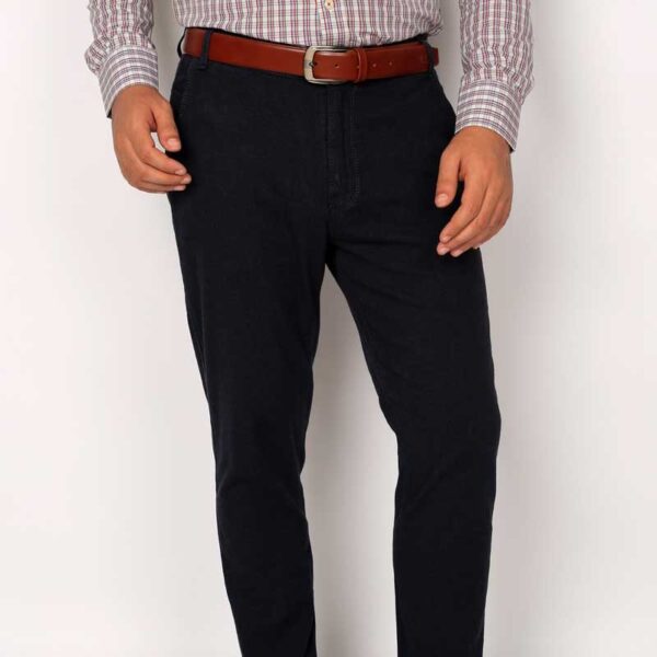 Smart Fit Navy Blue Gabardine Pants - Image 2