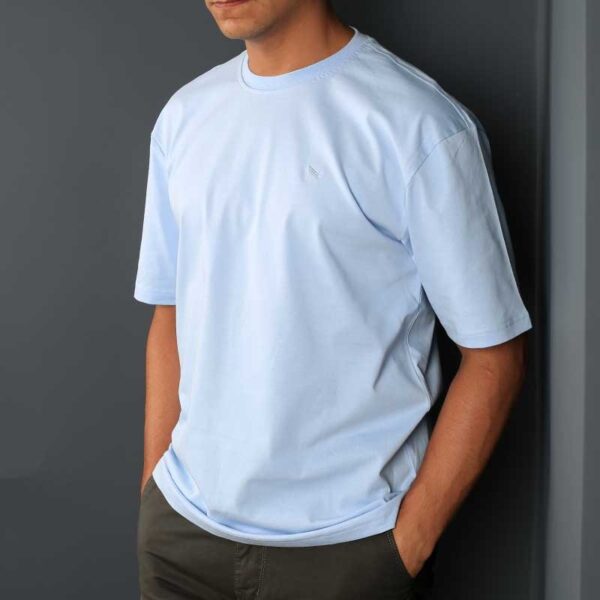 Smart Fit Sky blue Over Size T-SHIRT - Image 3