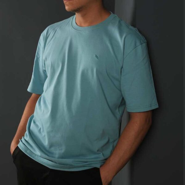 Smart Fit Turquoise Over Size T-SHIRT - Image 3