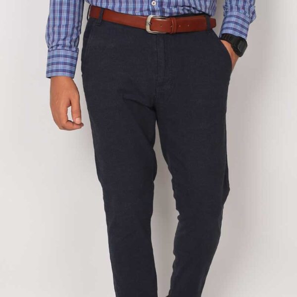 Smart Fit Navy Blue Gabardine Pants - Image 4