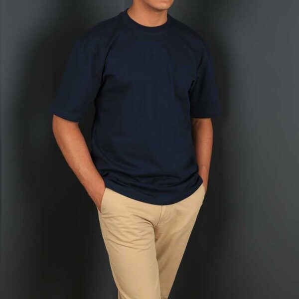 Smart Fit Navy blue Over Size T-SHIRT - Image 3