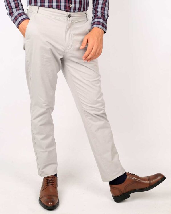 Smart Fit Silver Gabardine Pants - Image 3