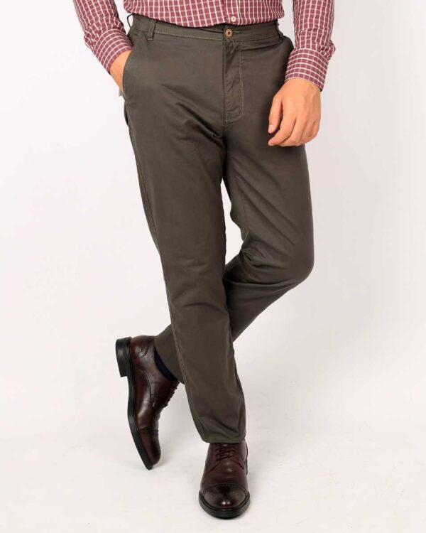 Smart Fit Dark Green Gabardine Pants - Image 3