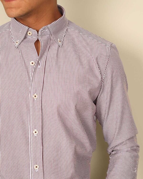 Smart Fit Terracotta Striped Shirt - Image 3