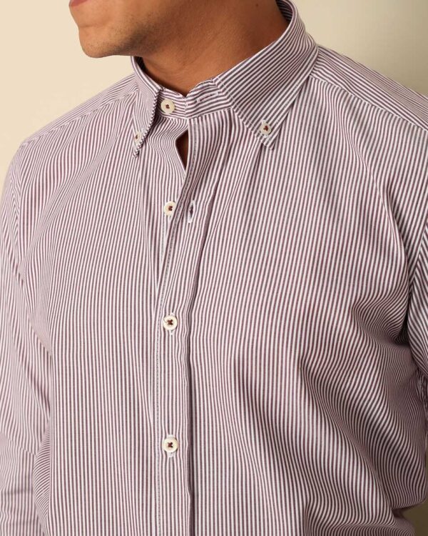 Smart Fit Terracotta Striped Shirt - Image 4