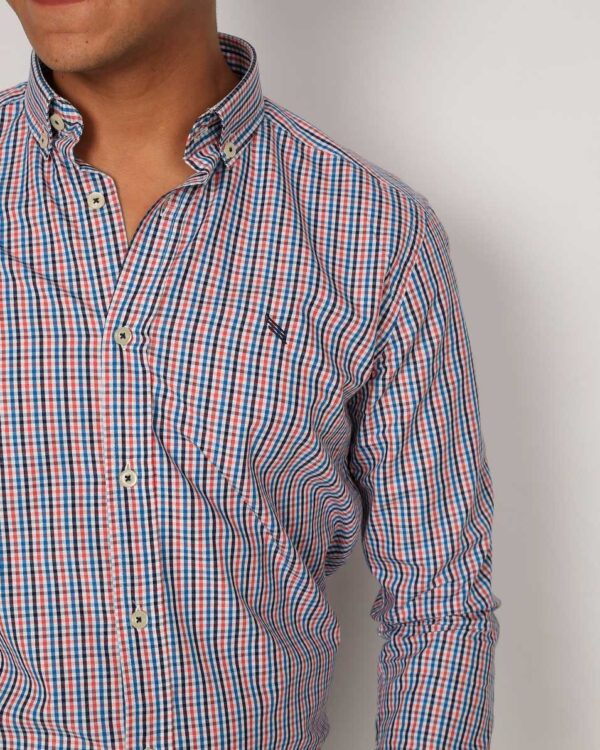 Smart Fit  Black & Red Checked Shirt - Image 3